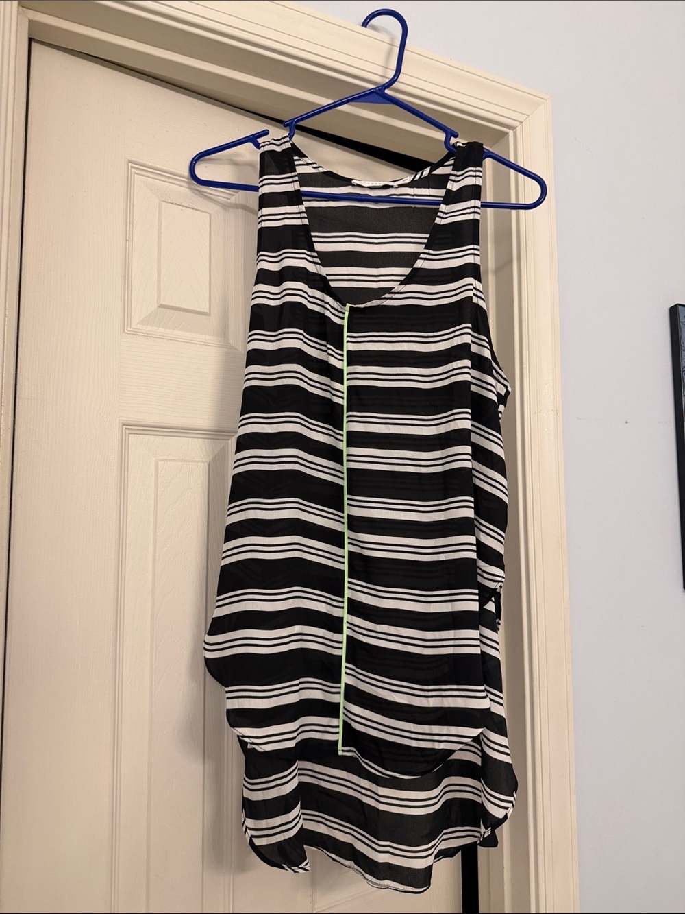 Lush Black and White Striped Sleeveless Top